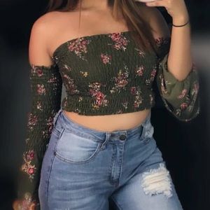 Flowered crop top
